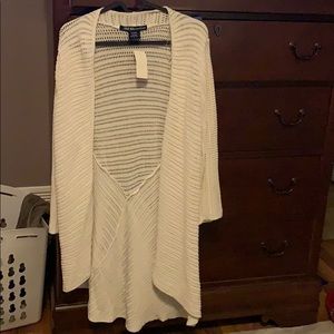 White knitted sweater